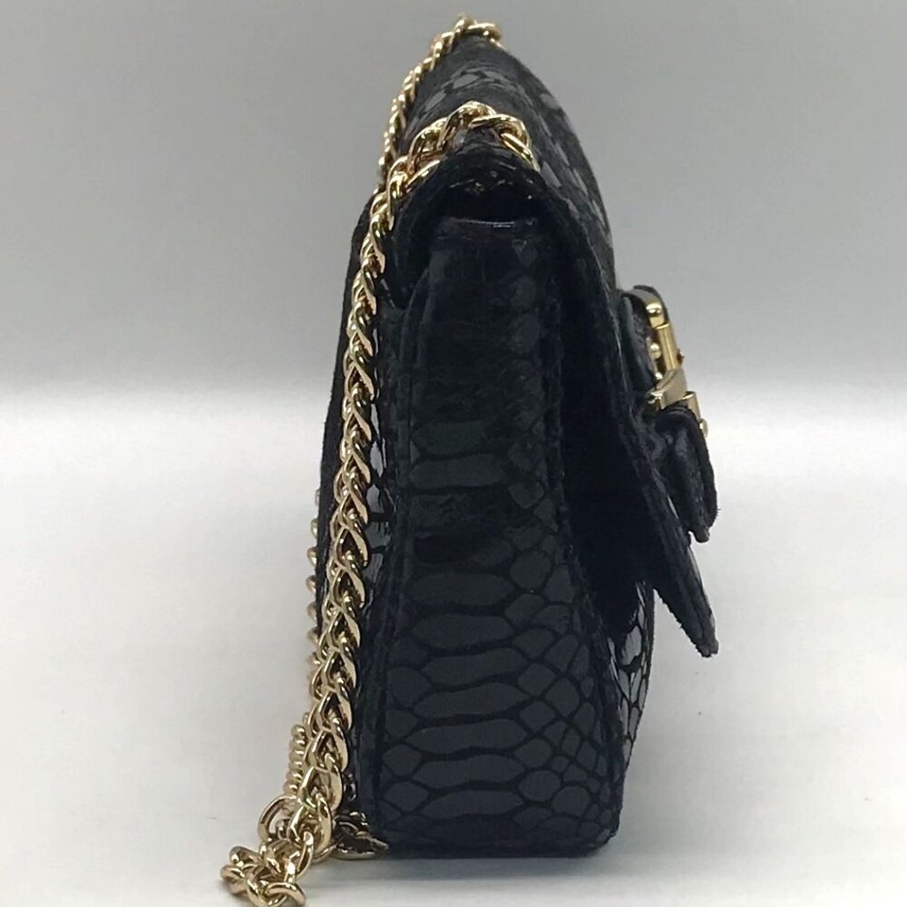 Michael Kors Black Python Leather Hamilton Flap S… - image 3